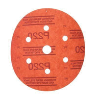 3M 1142 P220A 6" D/F HKT DISC RED 7 HOLE BOX/50
