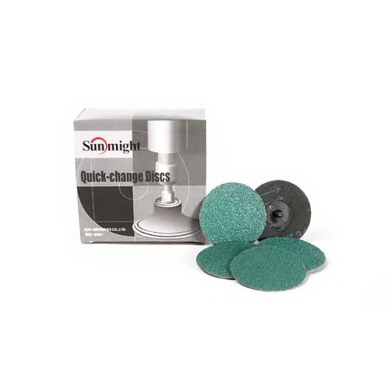 Sunmight 00204 Closed Coated Quick Change Disc, 2 in, P50 Grit, Alumina Zirconia, Roloc Attachment