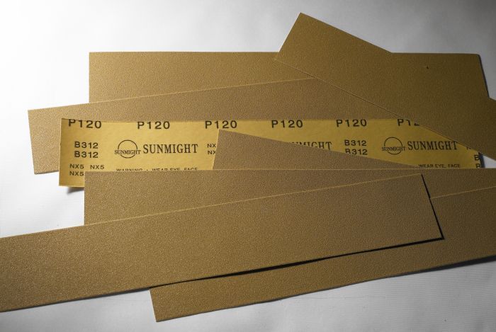 Sunmight Gold 05203 Open Coated File Sheet, 2-3/4 in W x 16-1/2 in L, P40 Grit, PSA Attachment